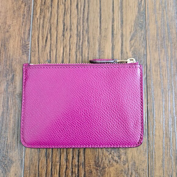 Coach Crossgrain Leather Keychain Pouch Fuschia With Gold Accents NWOT - Picture 5 of 10
